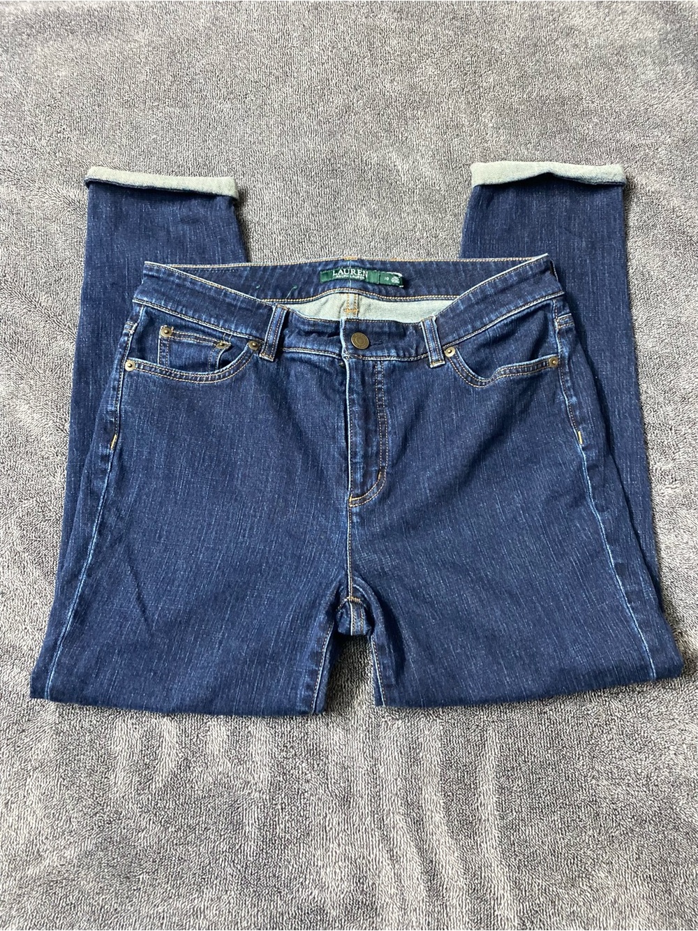 Lauren Ralph Lauren Premier Straight High Rise Jeans Preppy Classic‎ Size 10